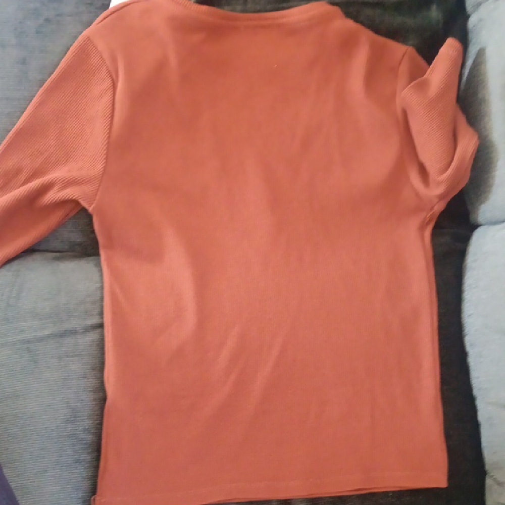 Rust Orange Ribbed Top - Picture 2 of 3